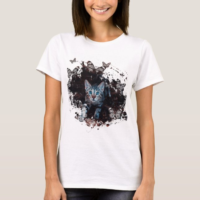 T-shirt Conception de chats cool (Devant)