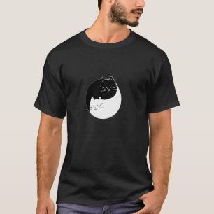 T-shirt Conception de chats noirs et blancs