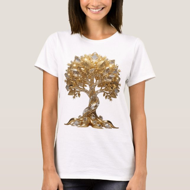 T-shirt Conception de chemise Bold Silver GOLDEN TREE OF L (Devant)