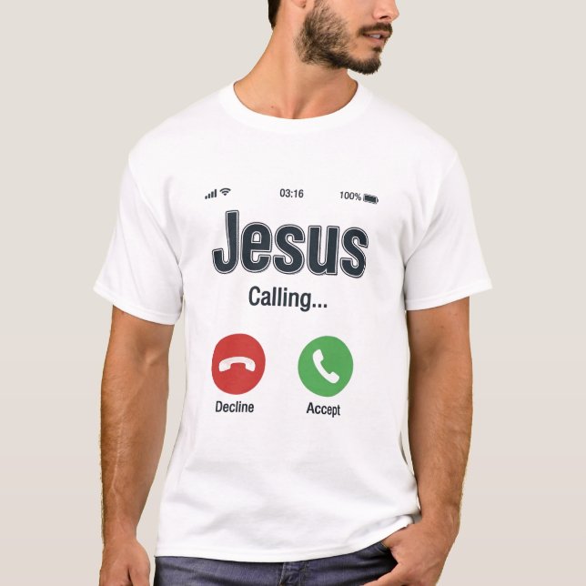 T-shirt Conception de chemise chrétienne Jésus appelant l' (Devant)