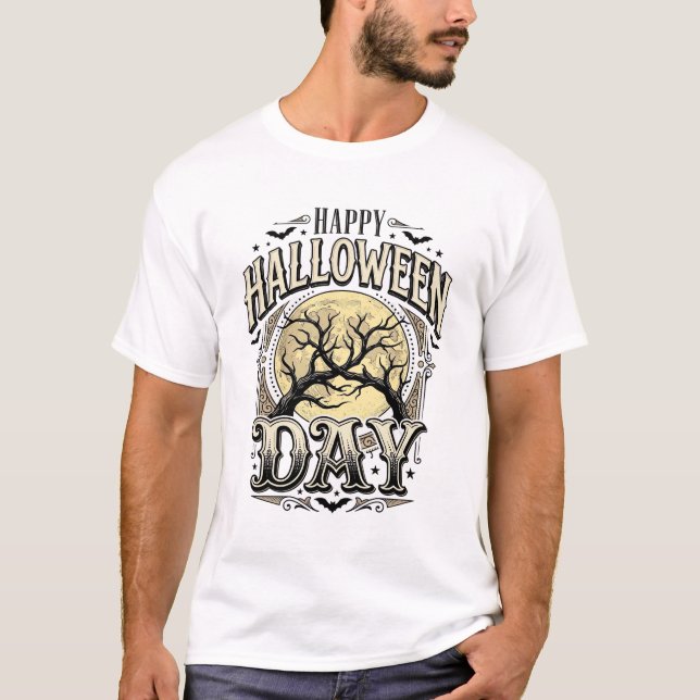 T-shirt Conception de chemise de branche d'arbre de lune d (Devant)