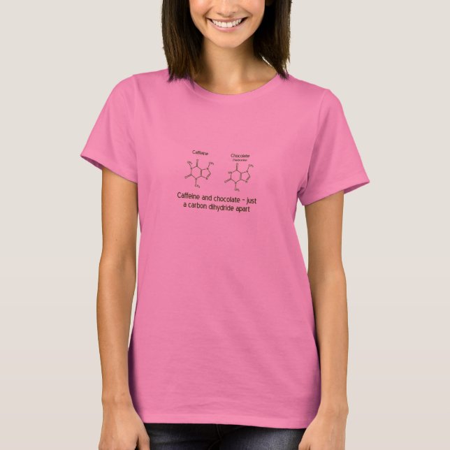 T-shirt Conception de chemise de caféine et chocolat (Devant)