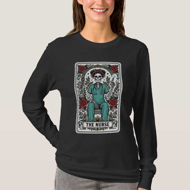 T-shirt Conception de chemise de carte de tarot d'infirmiè (Devant)