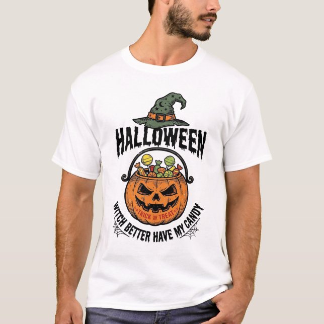 T-shirt Conception de chemise de citrouille de bonbon de s (Devant)