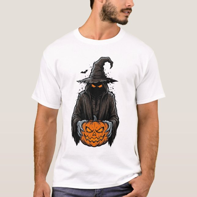 T-shirt Conception de chemise de citrouille d'épouvantail  (Devant)