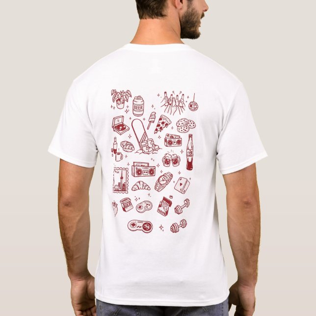 T-shirt Conception de chemise de collage de gribouillis de (Dos)