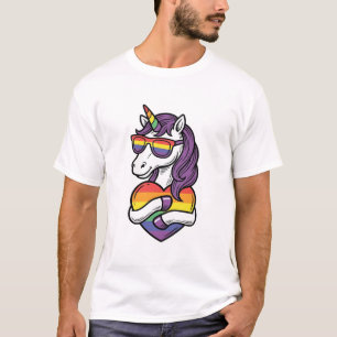 T-shirt Conception de chemise de fierté de coeur de licorn