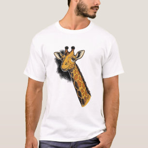 T-shirt Conception de chemise de girafe mignonne gravée vi