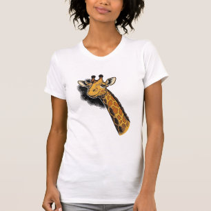 T-shirt Conception de chemise de girafe mignonne gravée vi