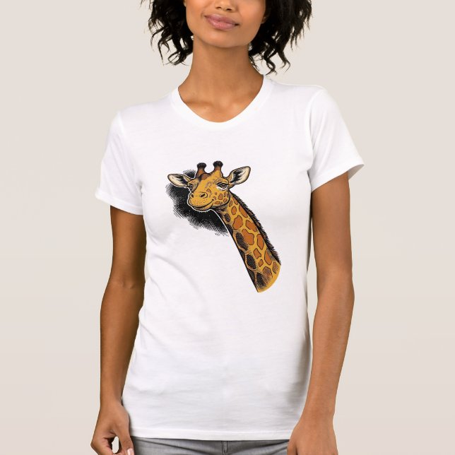 T-shirt Conception de chemise de girafe mignonne gravée vi (Devant)