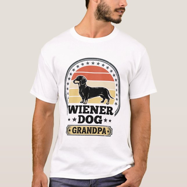 T-shirt Conception de chemise de grand-père teckel chien d (Devant)