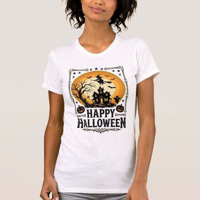 T-shirt Conception de chemise de lune de sorcière de Hallo (Devant)