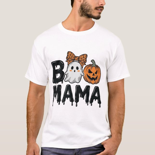 T-shirt Conception de chemise de maman fantôme Halloween c (Devant)