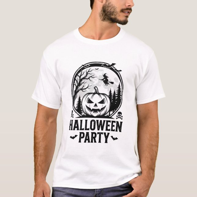 T-shirt Conception de chemise de sorcière de citrouille de (Devant)