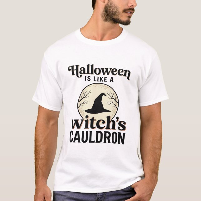 T-shirt Conception de chemise de ville d'Halloween de chât (Devant)