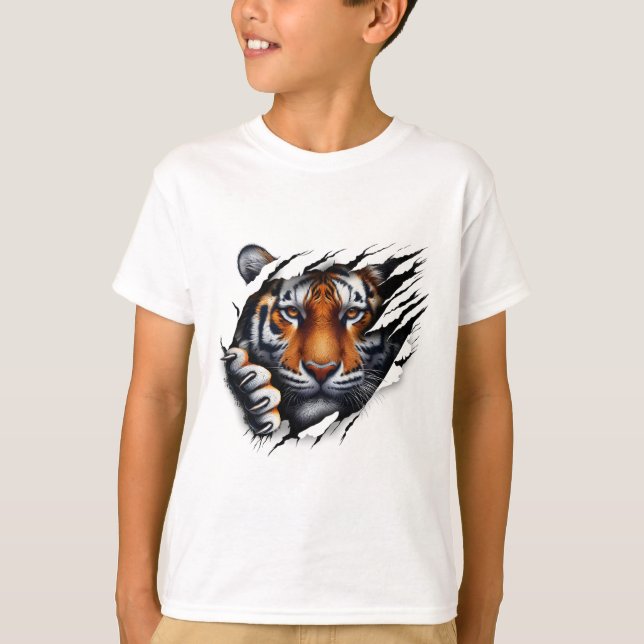 T-shirt Conception de chemise de visage de tigre d'esprit  (Devant)