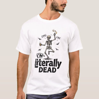 T-shirt Conception de chemise d'humour de squelette vintag