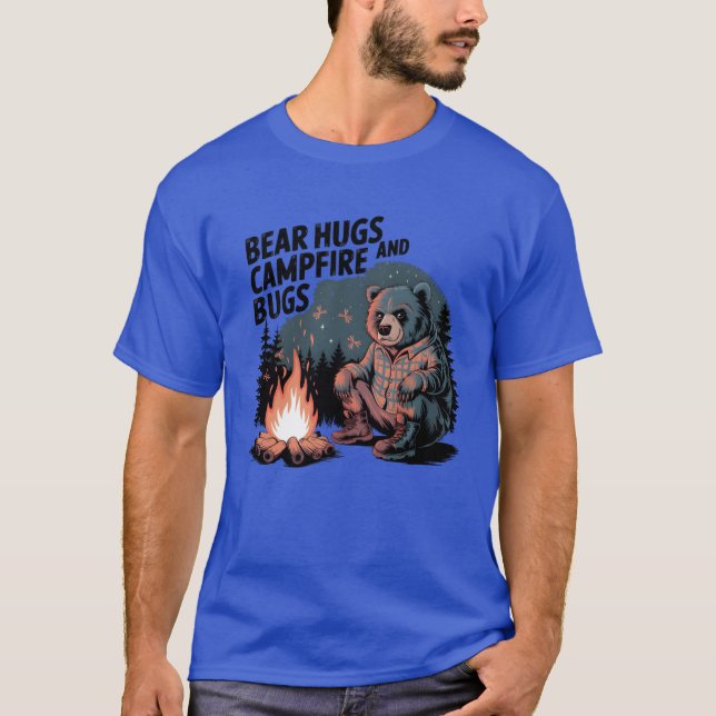T-shirt Conception de chemise drôle d'ours d'animal de cam (Devant)