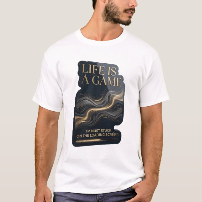 T-shirt Conception de chemise Dynamic Gold LIFE IS A GAME (Devant)