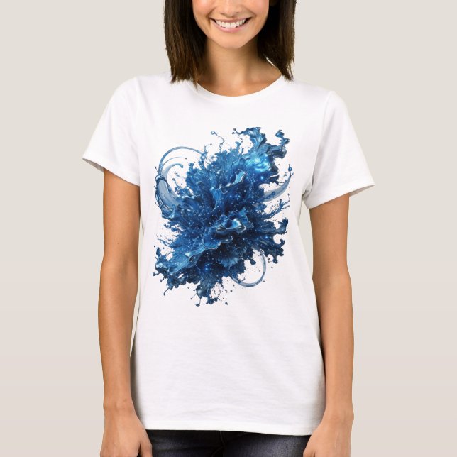 T-shirt Conception de chemise Edgy Silver WATER FLOW (Devant)