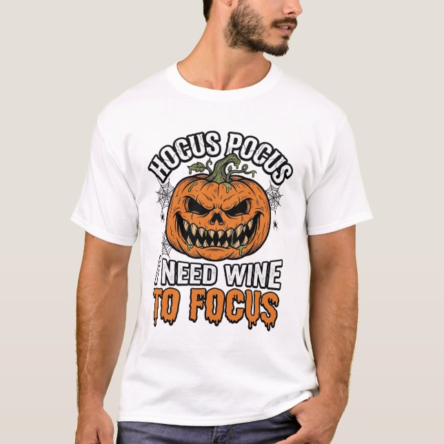 T-shirt Conception de chemise Halloween Citrouille de vin  (Devant)