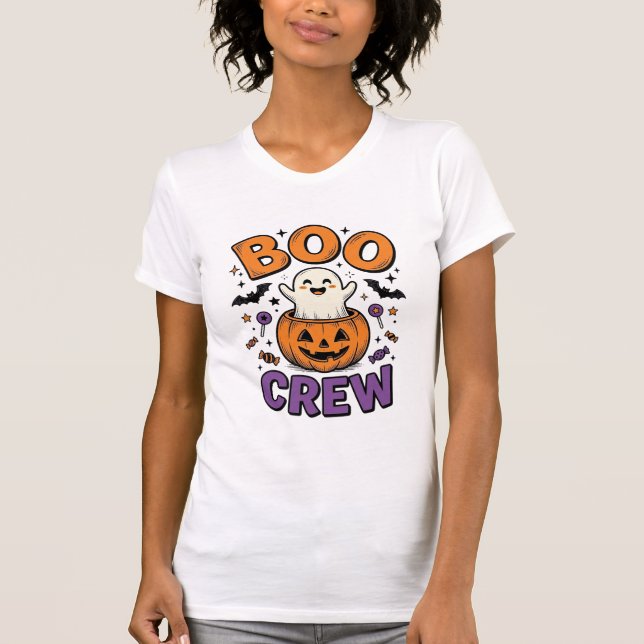 T-shirt Conception de chemise Halloween Citrouille Fantôme (Devant)