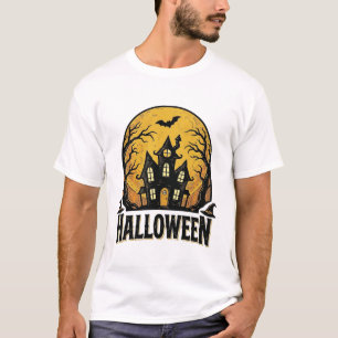 T-shirt Conception de chemise Halloween de maison hantée v