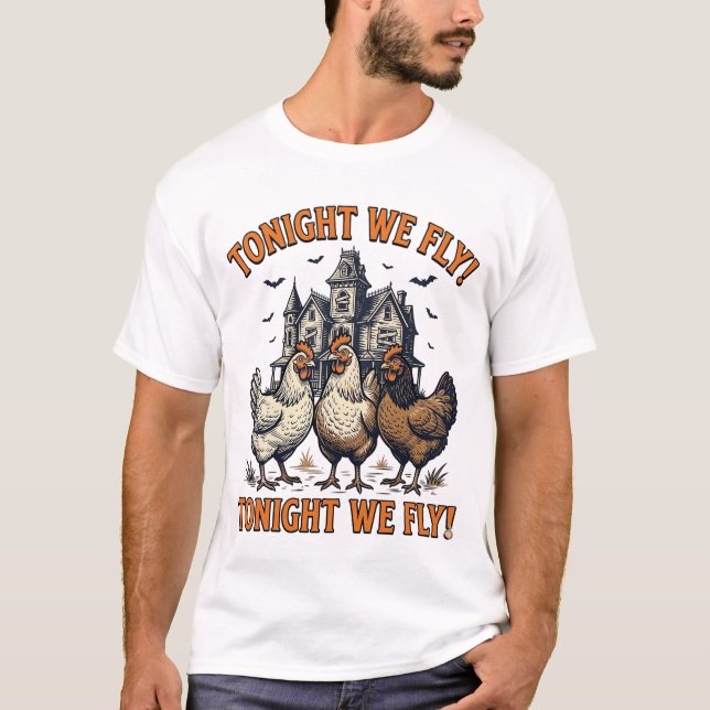T-shirt Conception de chemise Halloween de poulet drôle de (Devant)