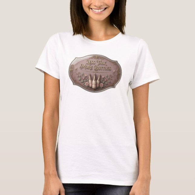 T-shirt Conception de chemise Iconique Rose LESS TALK MORE (Devant)
