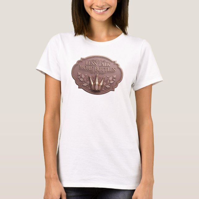 T-shirt Conception de chemise Iconique Rose LESS TALK MORE (Devant)