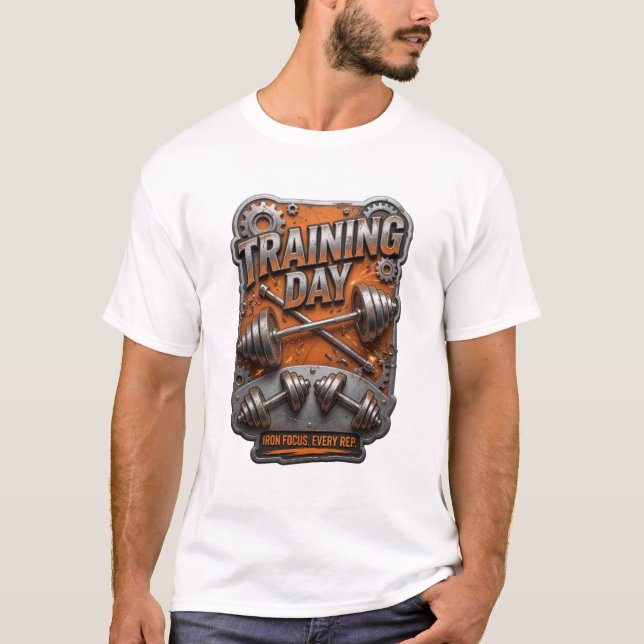 T-shirt Conception de chemise ICONIQUE TRAINING DAY orange (Devant)