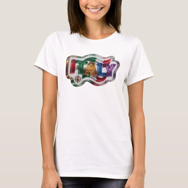 T-shirt Conception de chemise ITALIE Or Élégante (Devant)
