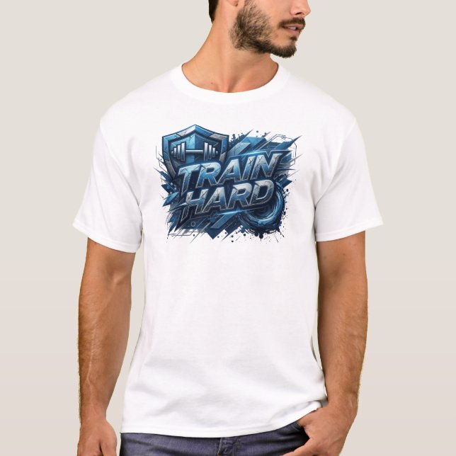 T-shirt Conception de chemise Navy VIBRANT TRAIN HARD (Devant)