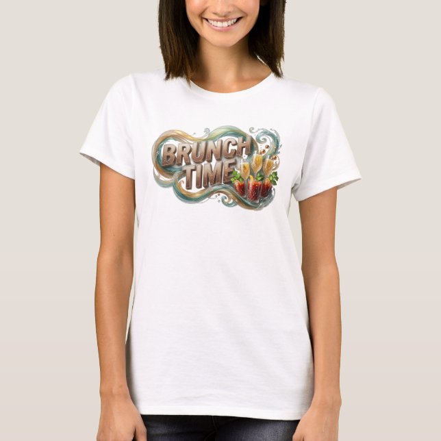 T-shirt Conception de chemise Orange BRUNCH TIME v2 (Devant)