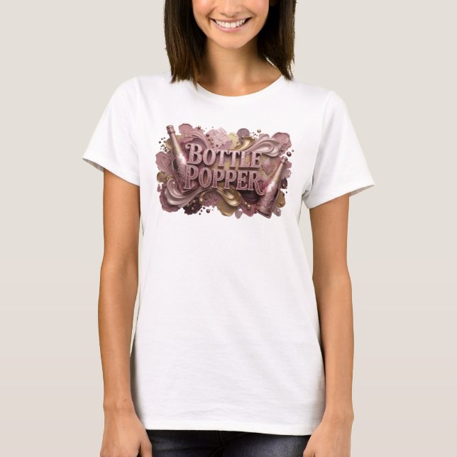 T-shirt Conception de chemise POPPER DE BOUTEILLE rouge ac (Devant)