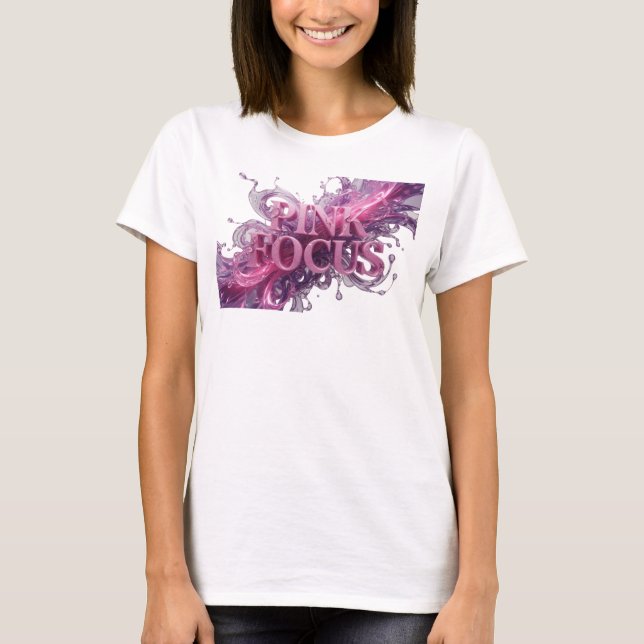 T-shirt Conception de chemise rose gras PINK FOCUS (Devant)