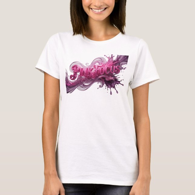 T-shirt Conception de chemise rose vibrant PINK FOCUS (Devant)