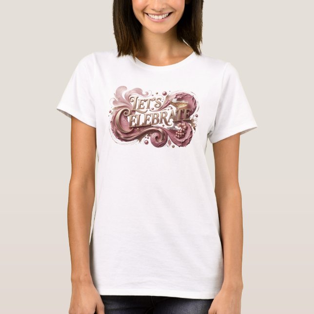 T-shirt Conception de chemise rouge tendance LET'S CELEBRA (Devant)