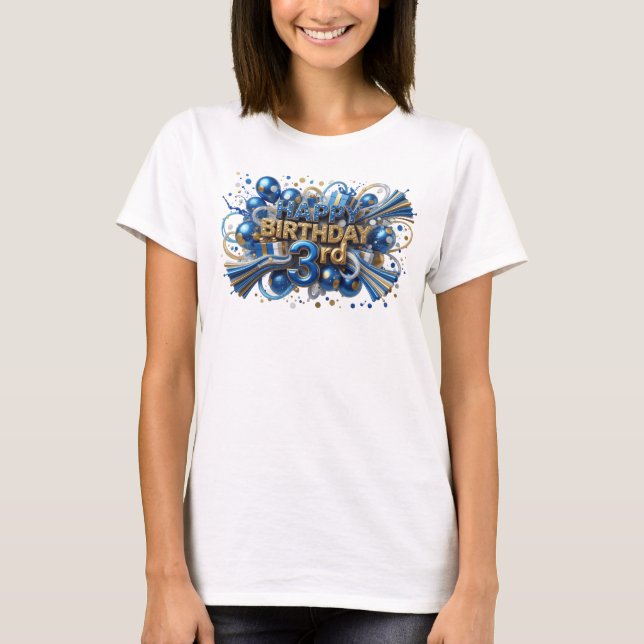 T-shirt Conception de chemise Statement Blue JOUER ANNIVER (Devant)