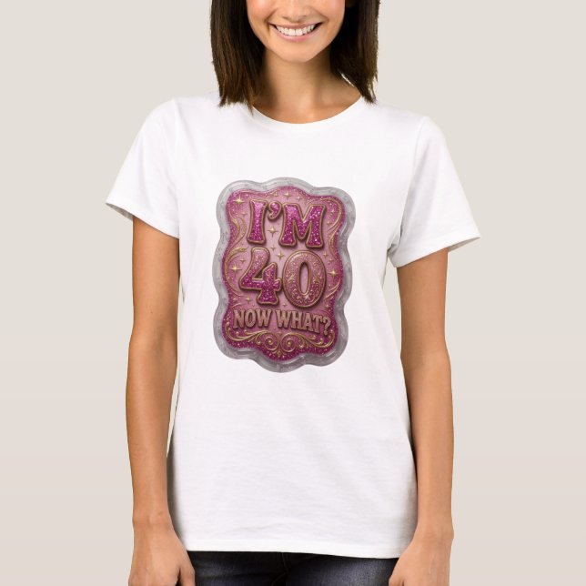 T-shirt Conception de chemise Statement Gold J'AI 40 MAINT (Devant)