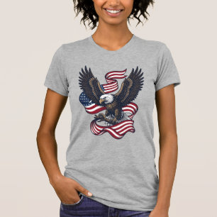 T-shirt Conception de chemise vectorielle aigle patriotiqu