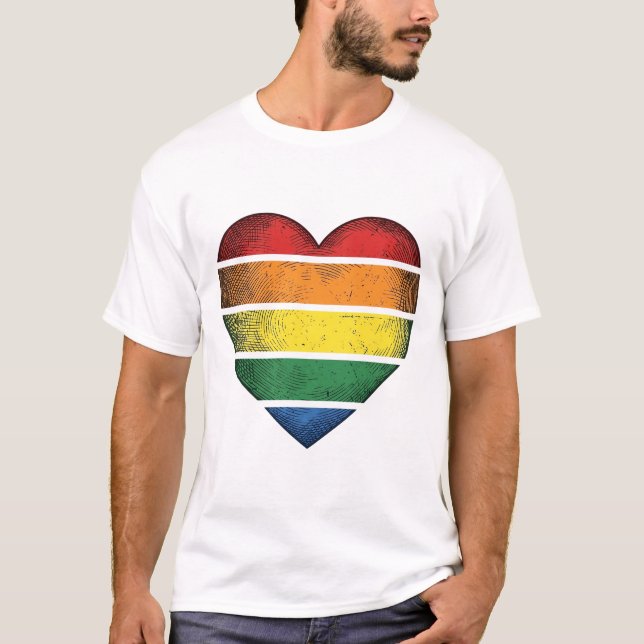 T-shirt Conception de chemise vectorielle de fierté de cœu (Devant)