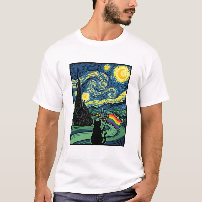 T-shirt Conception de chemise vectorielle de paysage noctu (Devant)