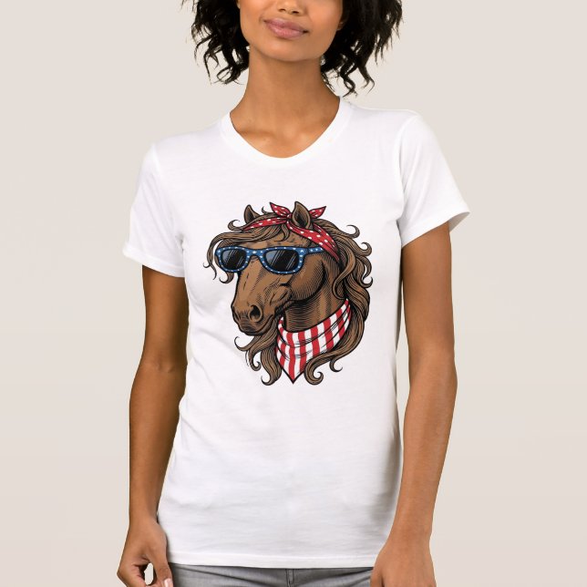 T-shirt Conception de chemise vectorielle de tête de cheva (Devant)