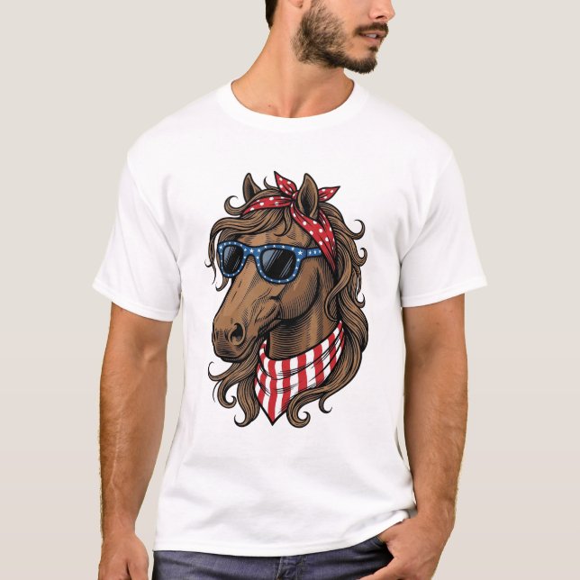T-shirt Conception de chemise vectorielle de tête de cheva (Devant)