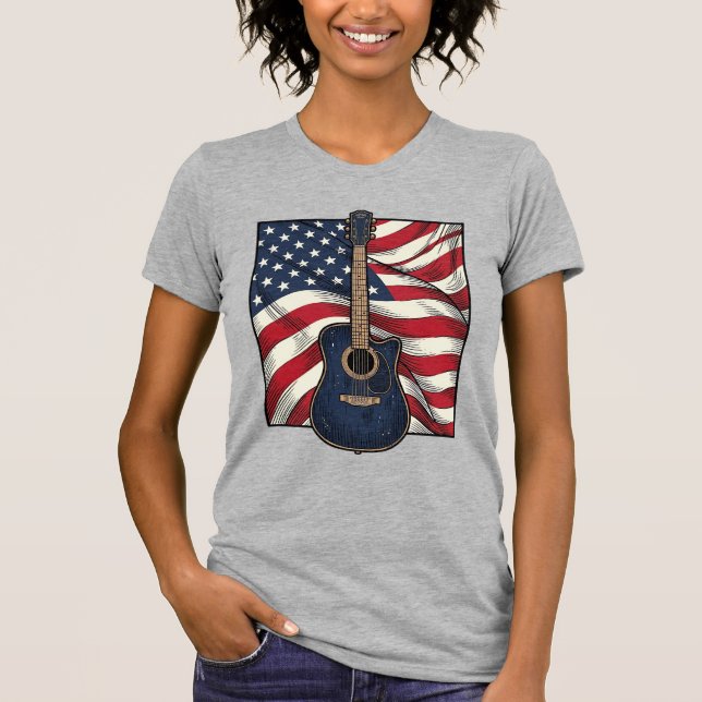 T-shirt Conception de chemise vectorielle drapeau patrioti (Devant)