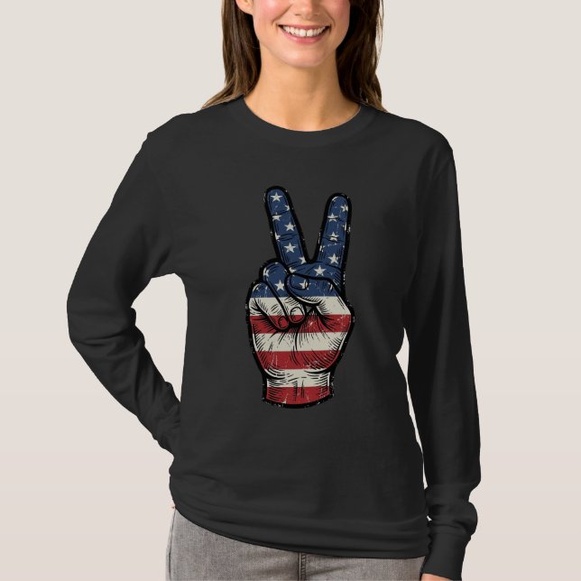 T-shirt Conception de chemise vectorielle main de paix pat (Devant)