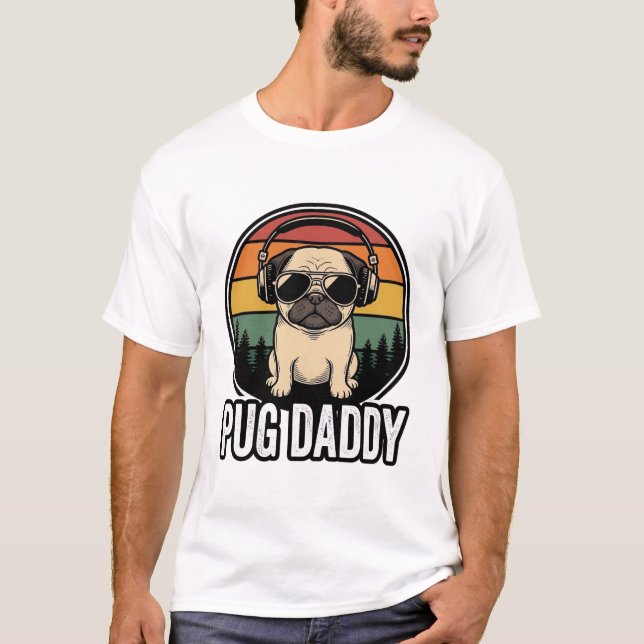T-shirt Conception de chemise vectorielle pour chien Pug D (Devant)