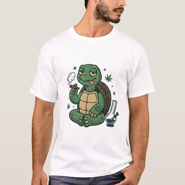 T-shirt Conception de chemise vectorielle tortue Stoner vi (Devant)