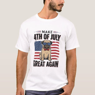 T-shirt Conception de chemise vintage patriotique Pug du 4